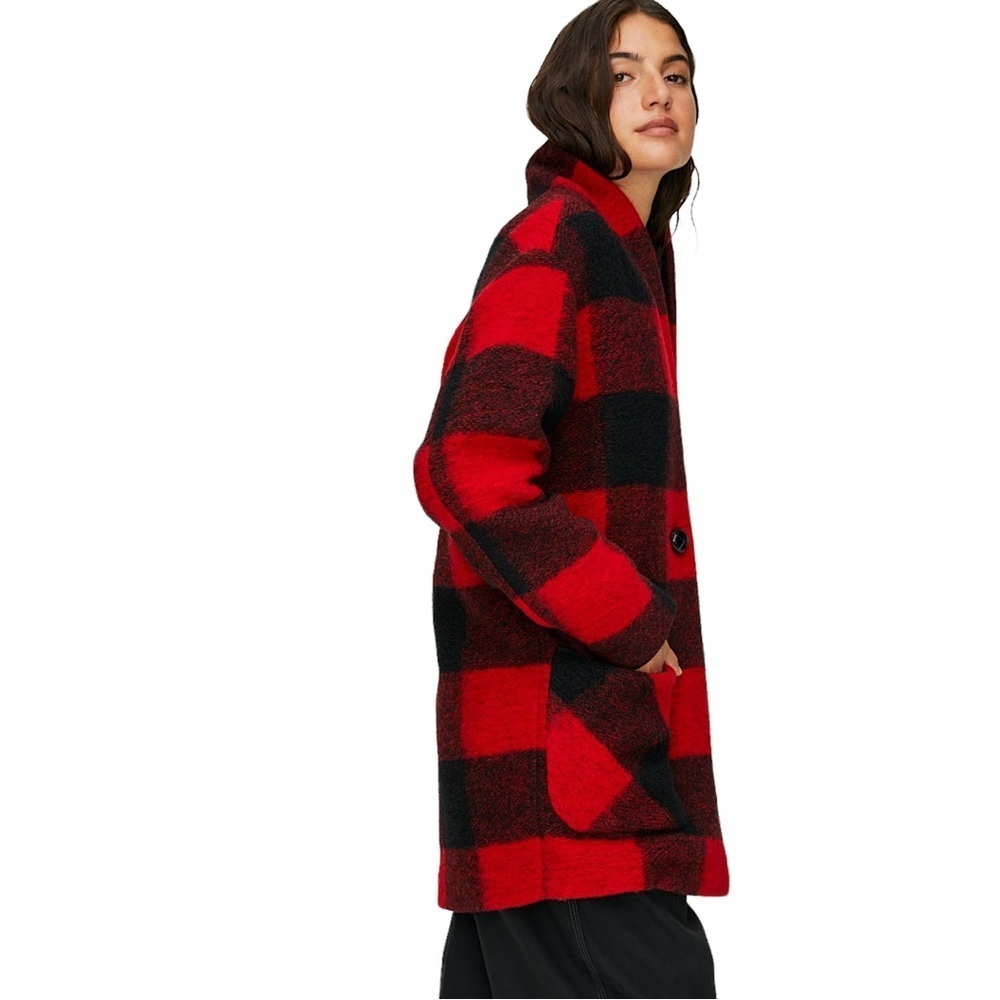 WILFRED Buffalo Check Wool Coat